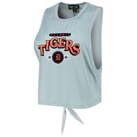 Women's The Wild Collective Light Blue Detroit Tigers Open Back Twist-Tie Tank Top