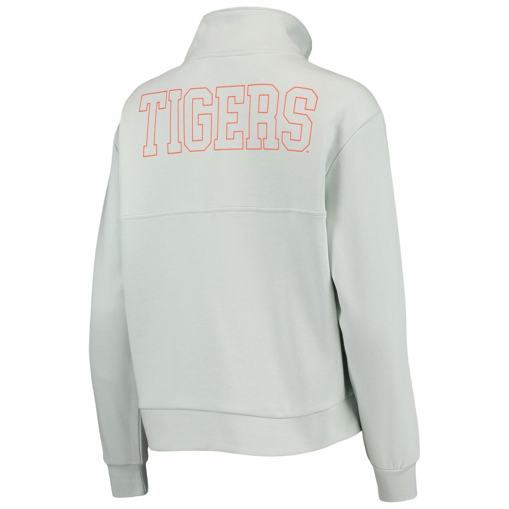 Women's The Wild Collective Light Blue Detroit Tigers Two-Hit Quarter-Zip Pullover Top