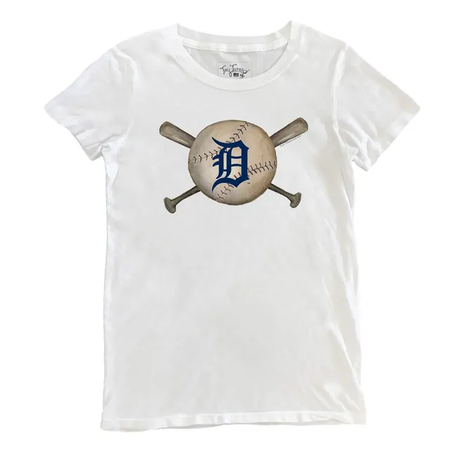 Detroit Tigers Tiny Turnip Youth Diamond Cross Bats T-Shirt - White