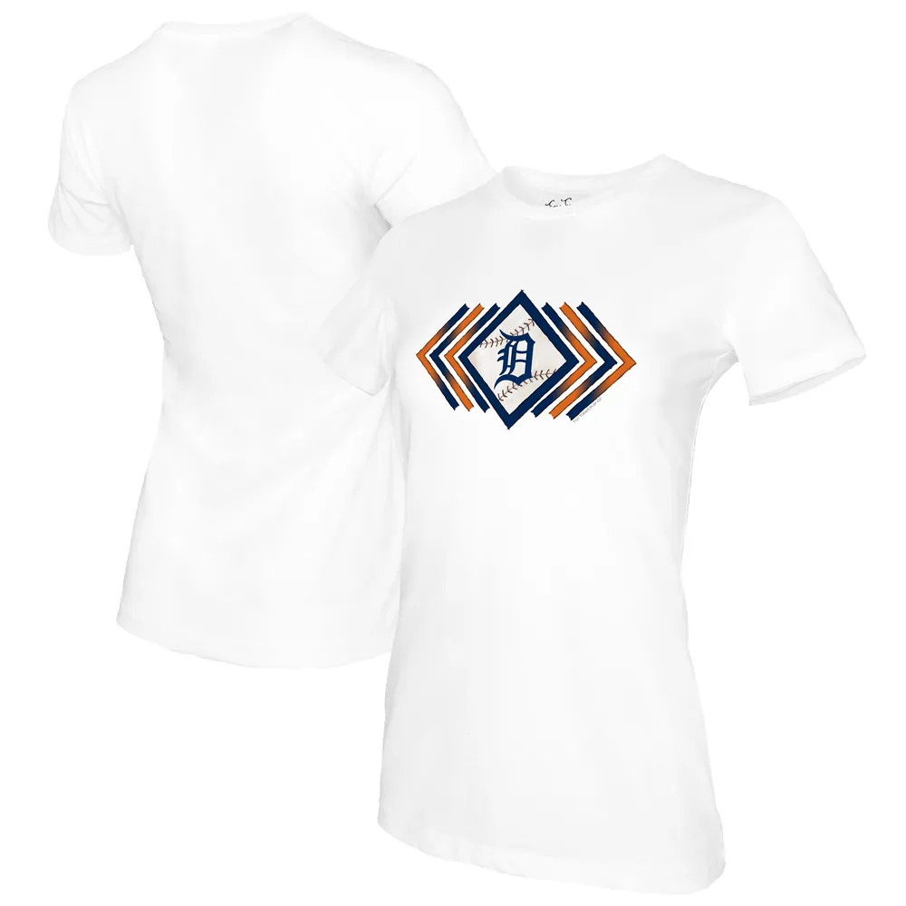 Women's White and Navy Detroit Tigers Plus Size Colorblock T-shirt