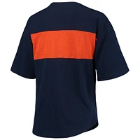 Women's Touch Navy/Orange Detroit Tigers Lead Off Notch Neck T-Shirt