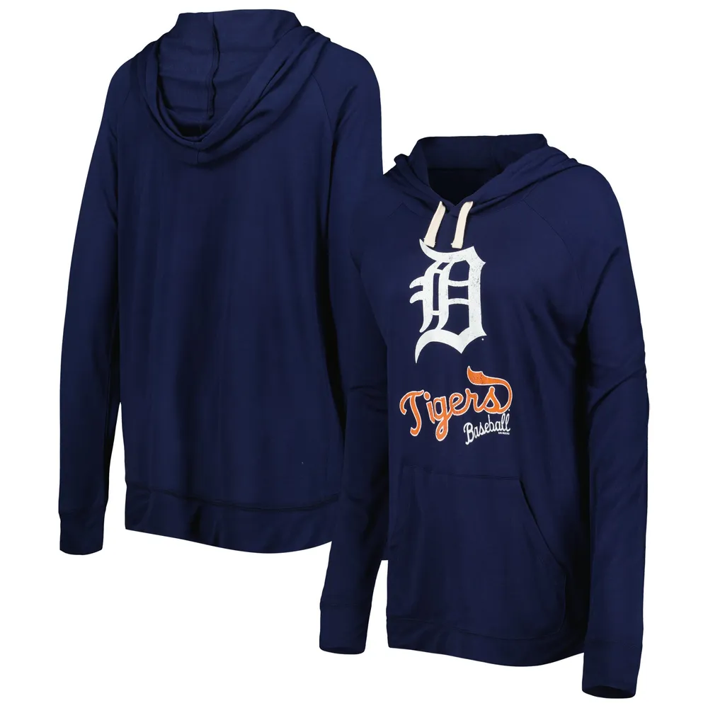 Chandail à capuchon raglan d'avant-match Touch Navy Detroit Tigers pour femme