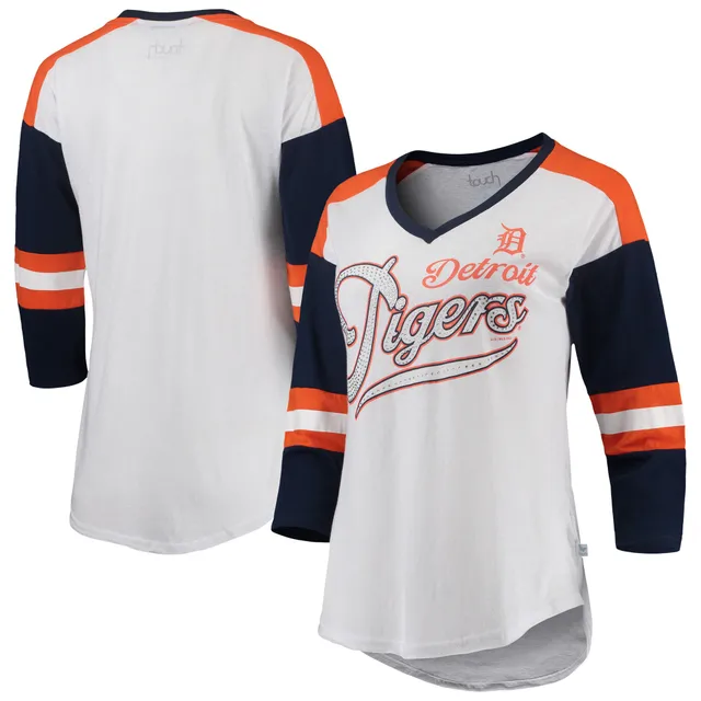 Women's Touch Navy Detroit Tigers Halftime Back Wrap Top V-Neck T-Shirt Size: Extra Small