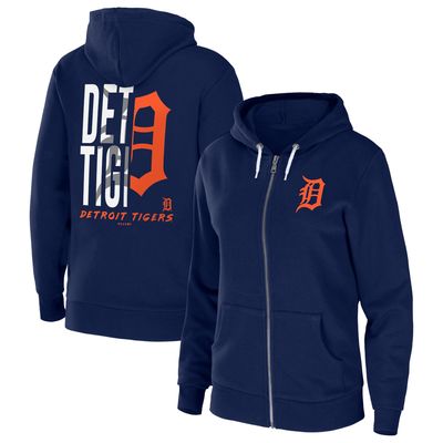 Women's Wear by Erin Andrews Navy Detroit Tigers Waffle Henley Long Sleeve T-Shirt Size: Medium