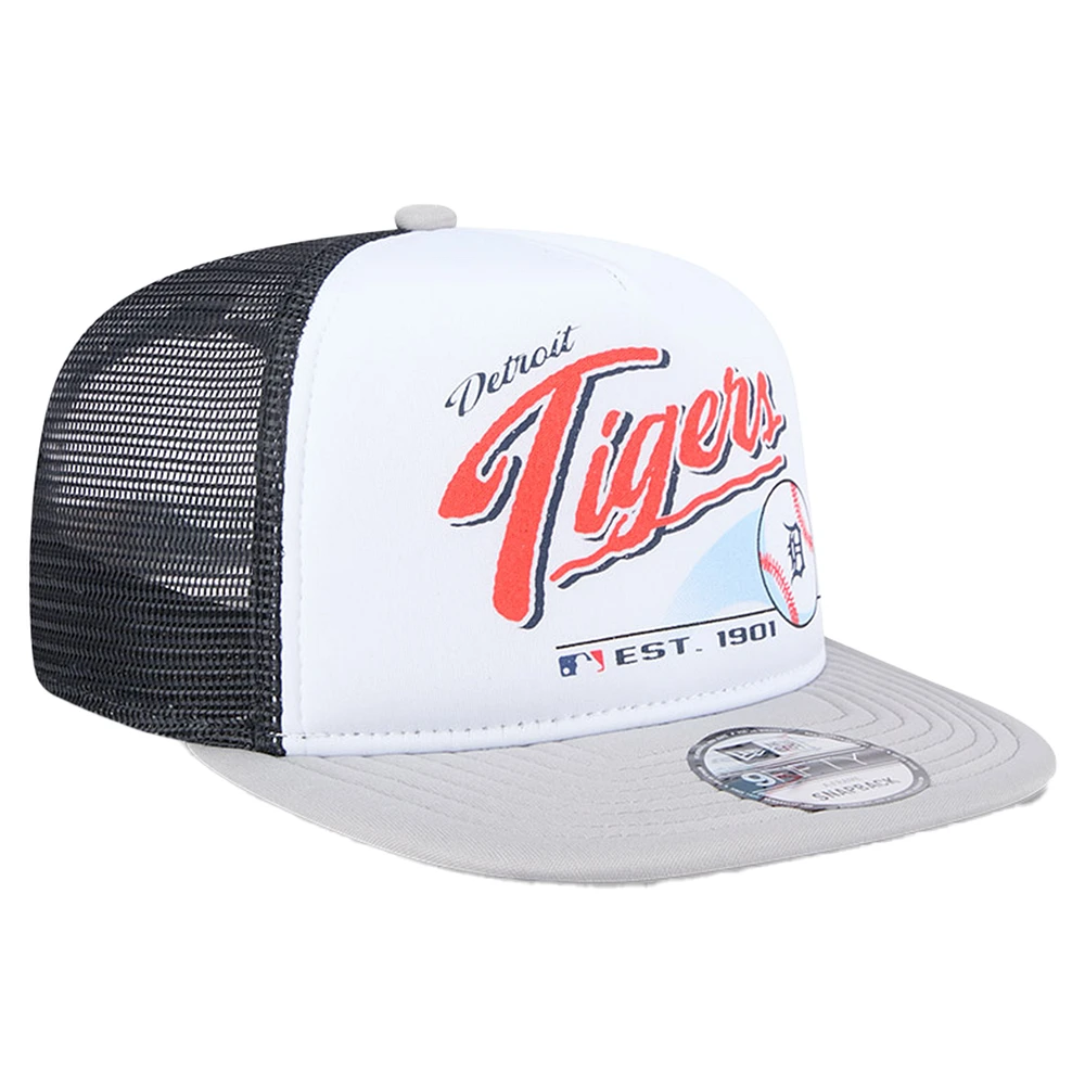 Youth New Era  White Detroit Tigers Retro 9FIFTY Snapback Hat