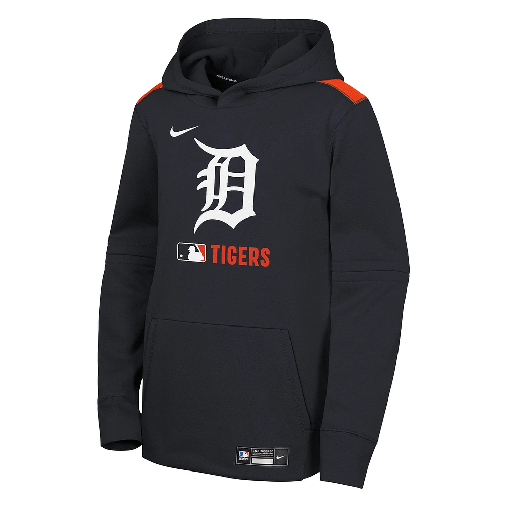 Sweat à capuche Nike bleu marine Detroit Tigers Authentic Collection Performance pour jeunes