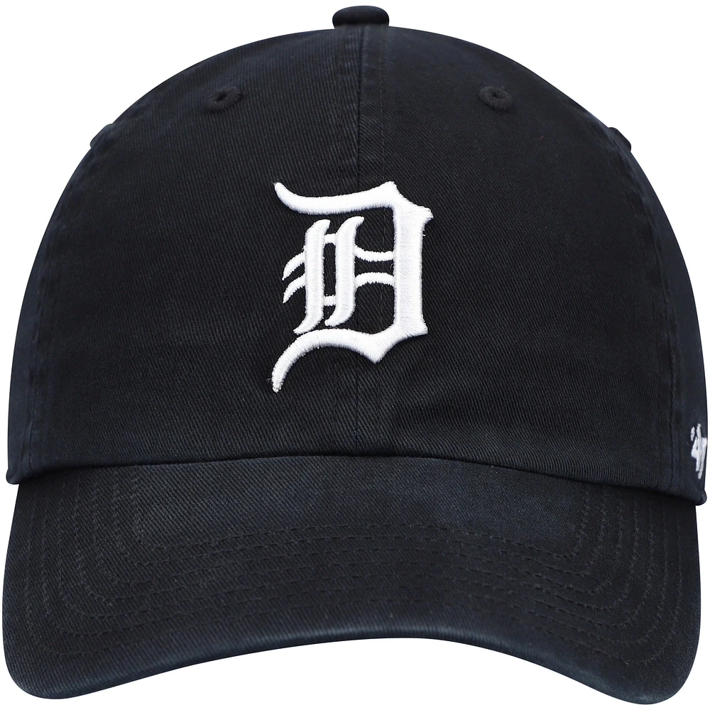 Youth '47 Black Detroit Tigers Team Logo Clean Up Adjustable Hat