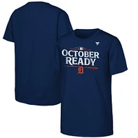 T-shirt de vestiaire d'après-saison MLB 2024 des Detroit Tigers la marine pour jeunes fanatiques