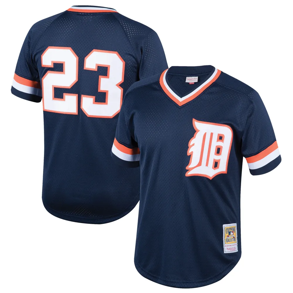 Chandail d'entraînement au bâton en maille Mitchell & Ness Kirk Gibson Navy Detroit Tigers Cooperstown Collection pour jeunes