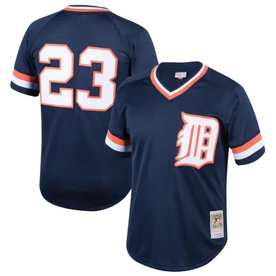 Chandail d'entraînement au bâton en maille Mitchell & Ness Kirk Gibson Navy Detroit Tigers Cooperstown Collection pour jeunes