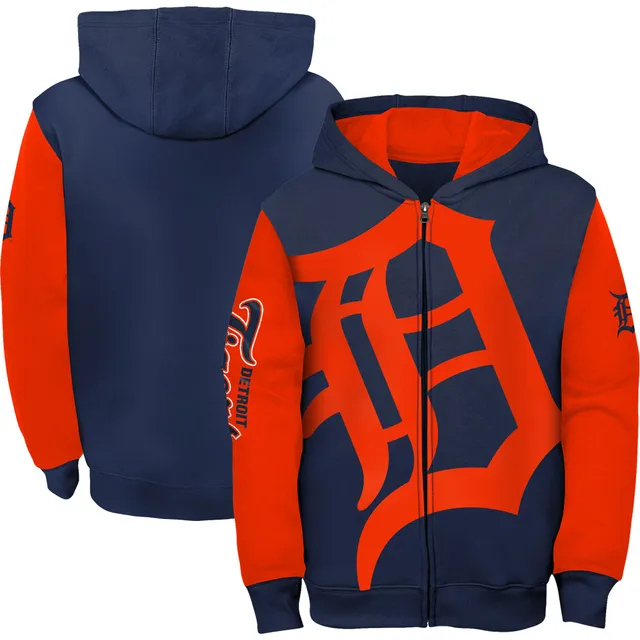 Lids Detroit Tigers Youth Team Color Wordmark Full-Zip Hoodie - Navy