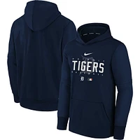 Performance d'avant-match Nike Detroit Tigers Authentic Collection pour jeune - Bleu marine Chandail à capuchon