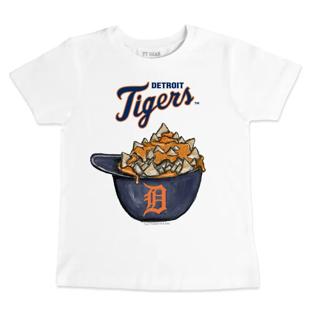 Infant Detroit Tigers Tiny Turnip White/Navy Baseball Love Raglan 3/4  Sleeve T-Shirt