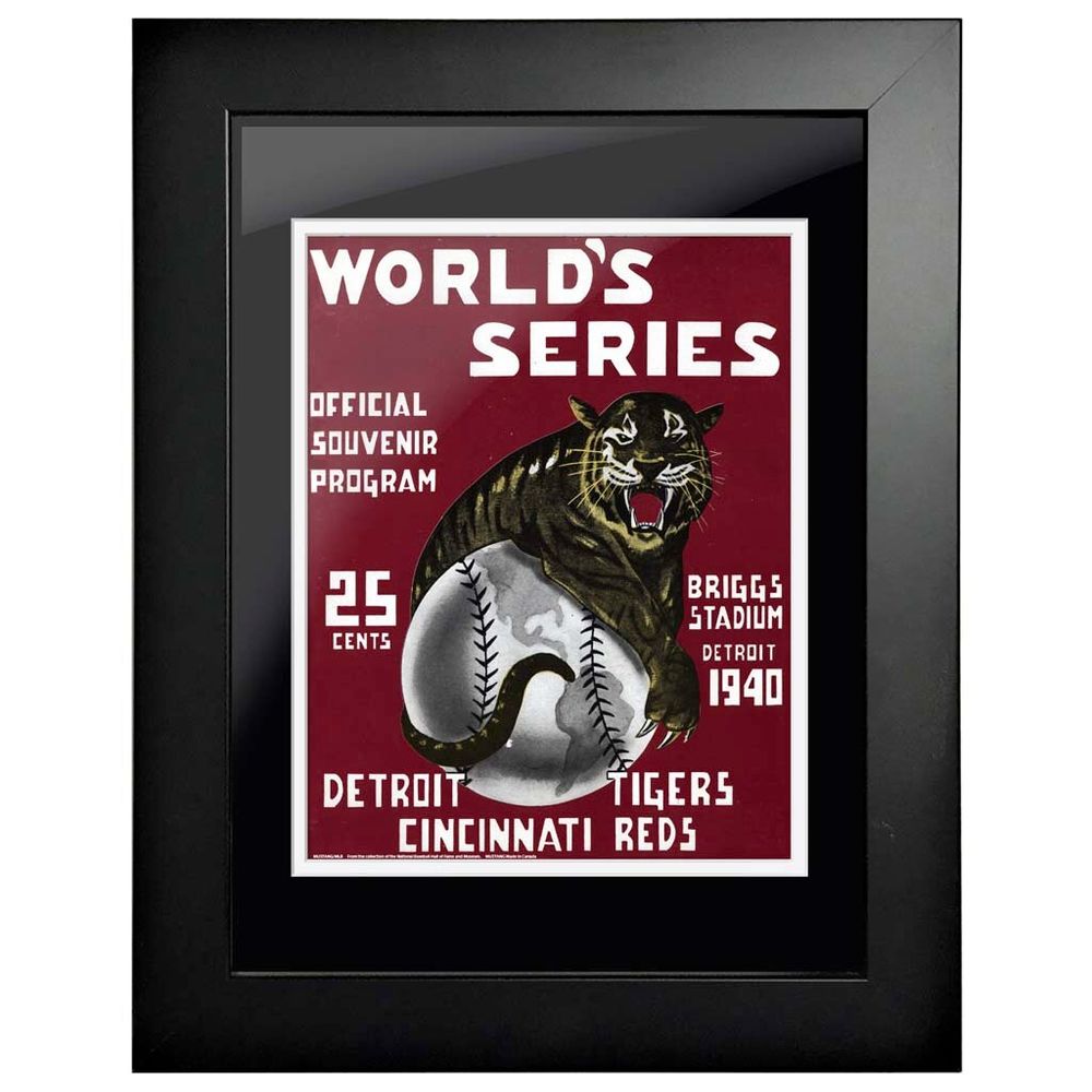 Detroit Tigers vs. Cincinnati Reds 1940 World Series - 12'' x 16'' Framed Program Cover