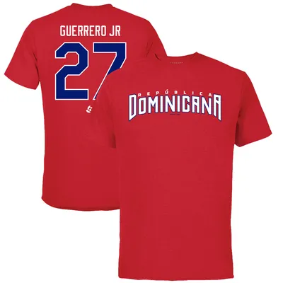 Vladimir Guerrero Jr. Dominican Republic Baseball LEGENDS 2023 World Classic Name & Number T-Shirt - Red