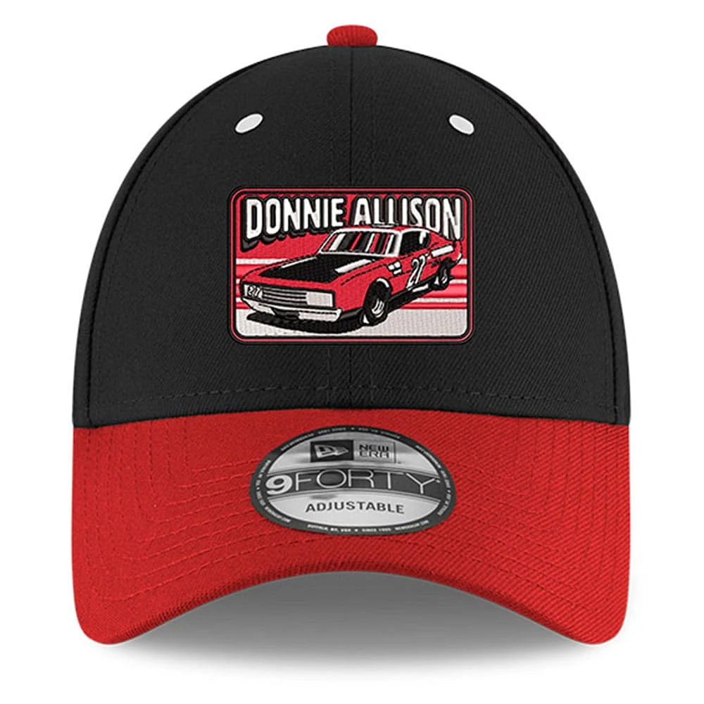 Casquette réglable 9FORTY Donnie Allison NASCAR Hall of Fame Class of 2024 New Era pour hommes, noir/rouge