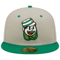 Men's New Era Gray/Green Down East Wood Ducks Kinston Collard Greens Theme Night 59FIFTY Fitted Hat