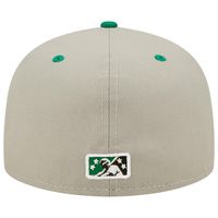 Men's New Era Gray/Green Down East Wood Ducks Kinston Collard Greens Theme Night 59FIFTY Fitted Hat