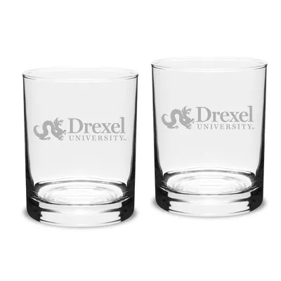 Drexel Dragons 14oz. 2-Piece Classic Double Old Fashioned Glass Set