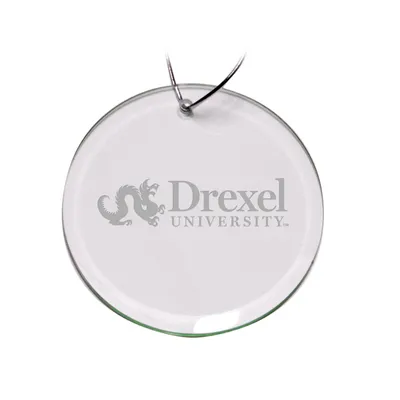 Drexel Dragons 3'' Glass Round Ornament