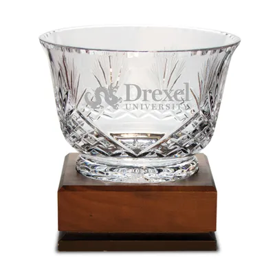 Drexel Dragons Medium Handcut Crystal Footed Revere Bowl