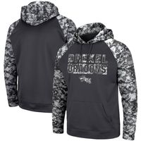 Men's Colosseum Charcoal Drexel Dragons OHT Military Appreciation Digital Camo Pullover Hoodie