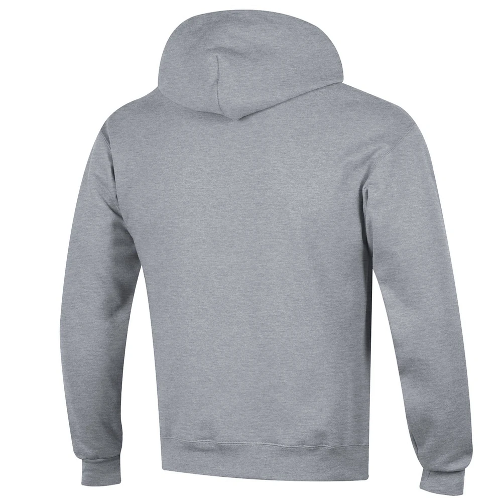 Men's Champion  Heather Gray Duke Blue Devils Arch Over Logo Pullover Hoodie