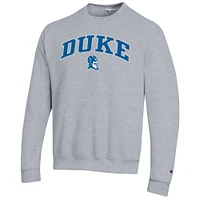 Sweat-shirt à capuche Champion Heather Grey Duke Blue Devils pour homme avec logo Arch Over