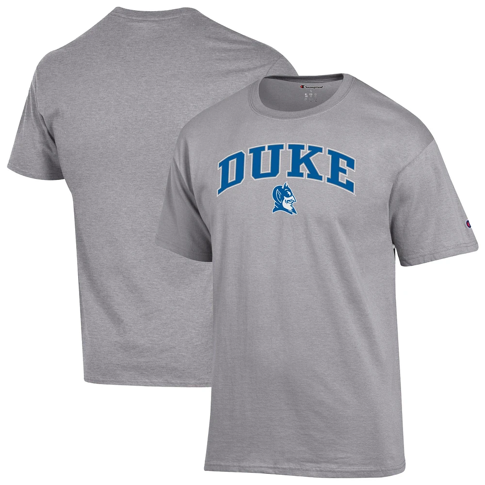 Men's Champion  Heather Gray Duke Blue Devils Arch Over Logo T-Shirt