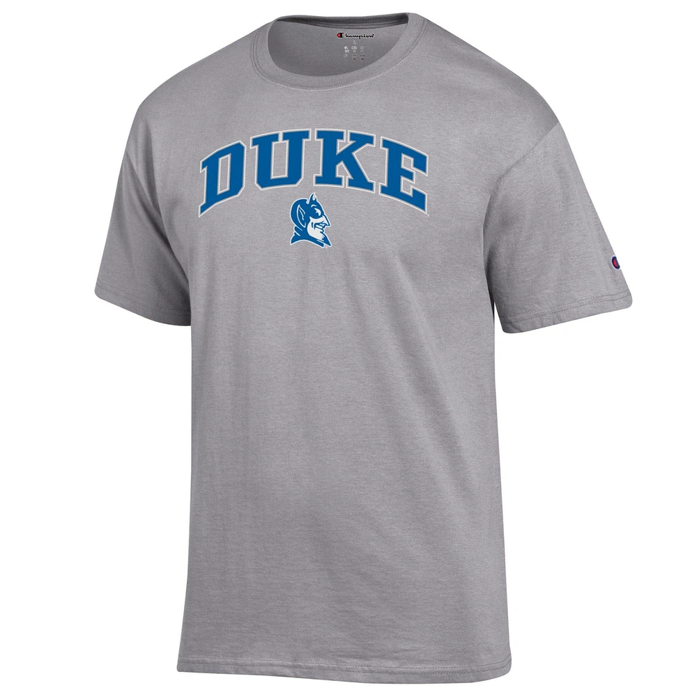 Men's Champion  Heather Gray Duke Blue Devils Arch Over Logo T-Shirt