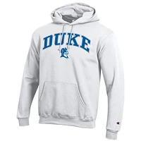 Sweat à capuche Champion White Duke Blue Devils avec logo Arch Over pour homme