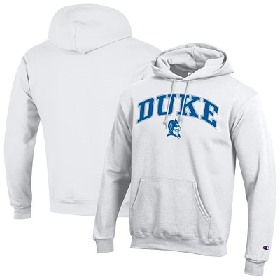 Sweat à capuche Champion White Duke Blue Devils avec logo Arch Over pour homme