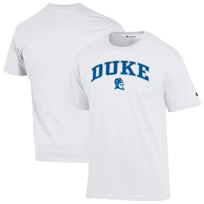 T-shirt Champion White Duke Blue Devils avec logo arqué pour homme