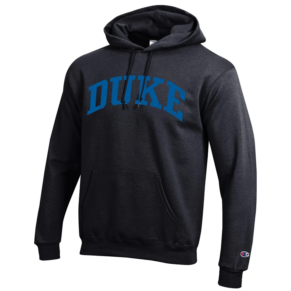Men's Champion  Black Duke Blue Devils Basic Arch Fleece Pullover Hoodie