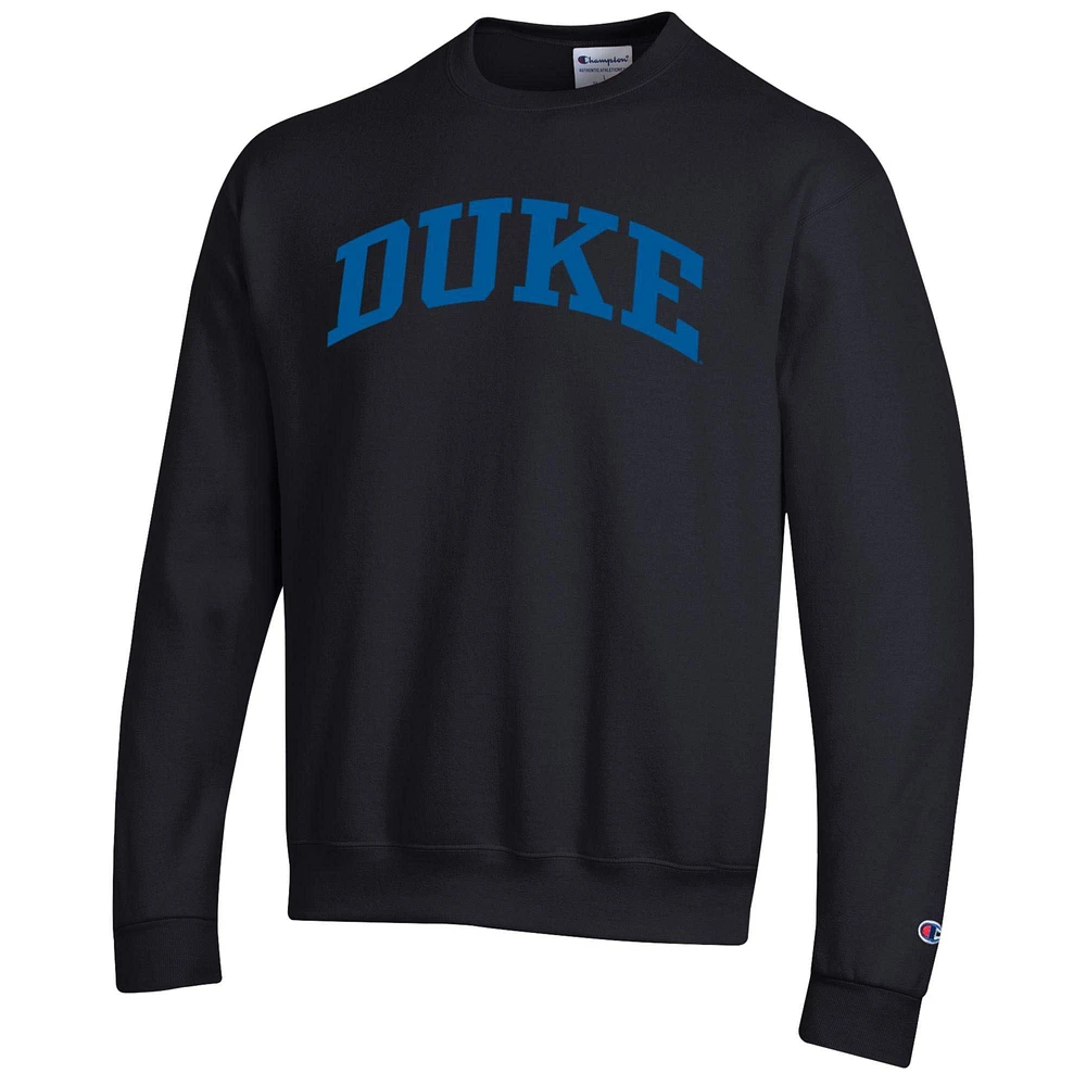 Men's Champion  Black Duke Blue Devils Basic Arch Fleece Pullover Sweatshirt