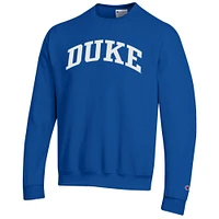 Men's Champion  Royal Duke Blue Devils Basic Arch Fleece Pullover Sweatshirt