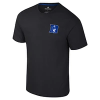 Men's Colosseum Black Duke Blue Devils Logo Lockup 2-Hit Active Blend T-Shirt