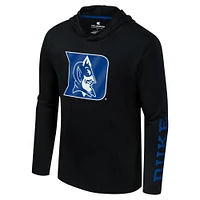 Men's Colosseum Black Duke Blue Devils Logo Lockup Active Blend Long Sleeve  T-Shirt Hoodie