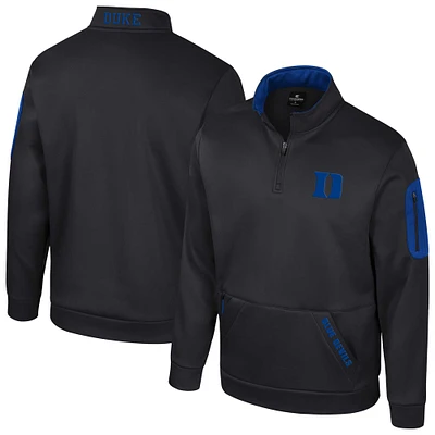 Men's Colosseum Black Duke Blue Devils Mainframe Quarter-Zip Fleece Jacket