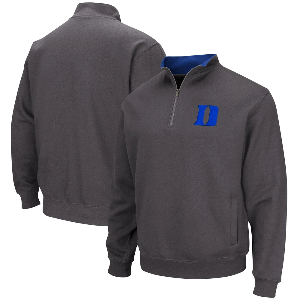 Men's Colosseum Charcoal Duke Blue Devils Tortugas Quarter-Zip Top