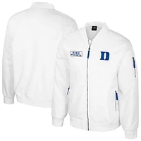 Blouson aviateur entièrement zippé pour homme Colosseum Duke Blue Devils White Rabbit