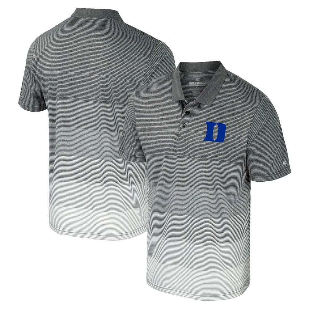 Polo en maille rayée Colosseum gris Duke Blue Devils pour hommes