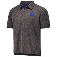 Men's Colosseum Heather Charcoal Duke Blue Devils Down Swing Raglan Team Polo