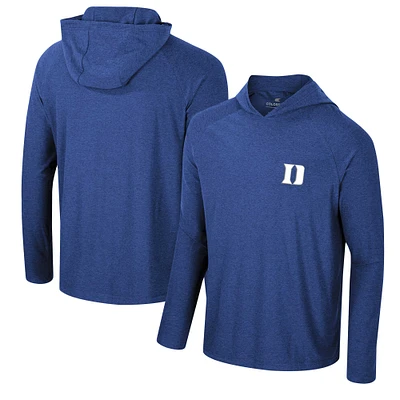 Colosseum Royal Duke Blue Devils Cloud Jersey Raglan T-shirt à capuche manches longues pour hommes