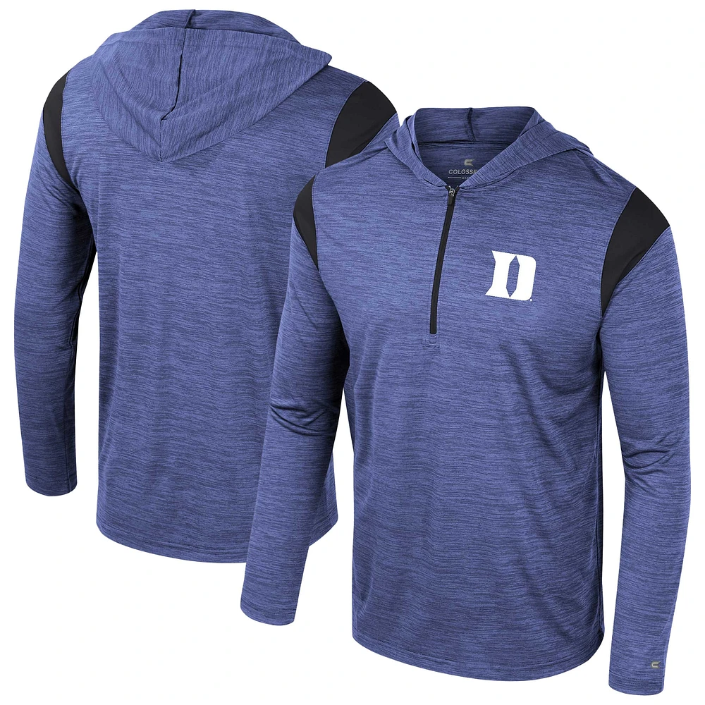 Men's Colosseum Royal Duke Blue Devils Dozer Half-Zip Windshirt