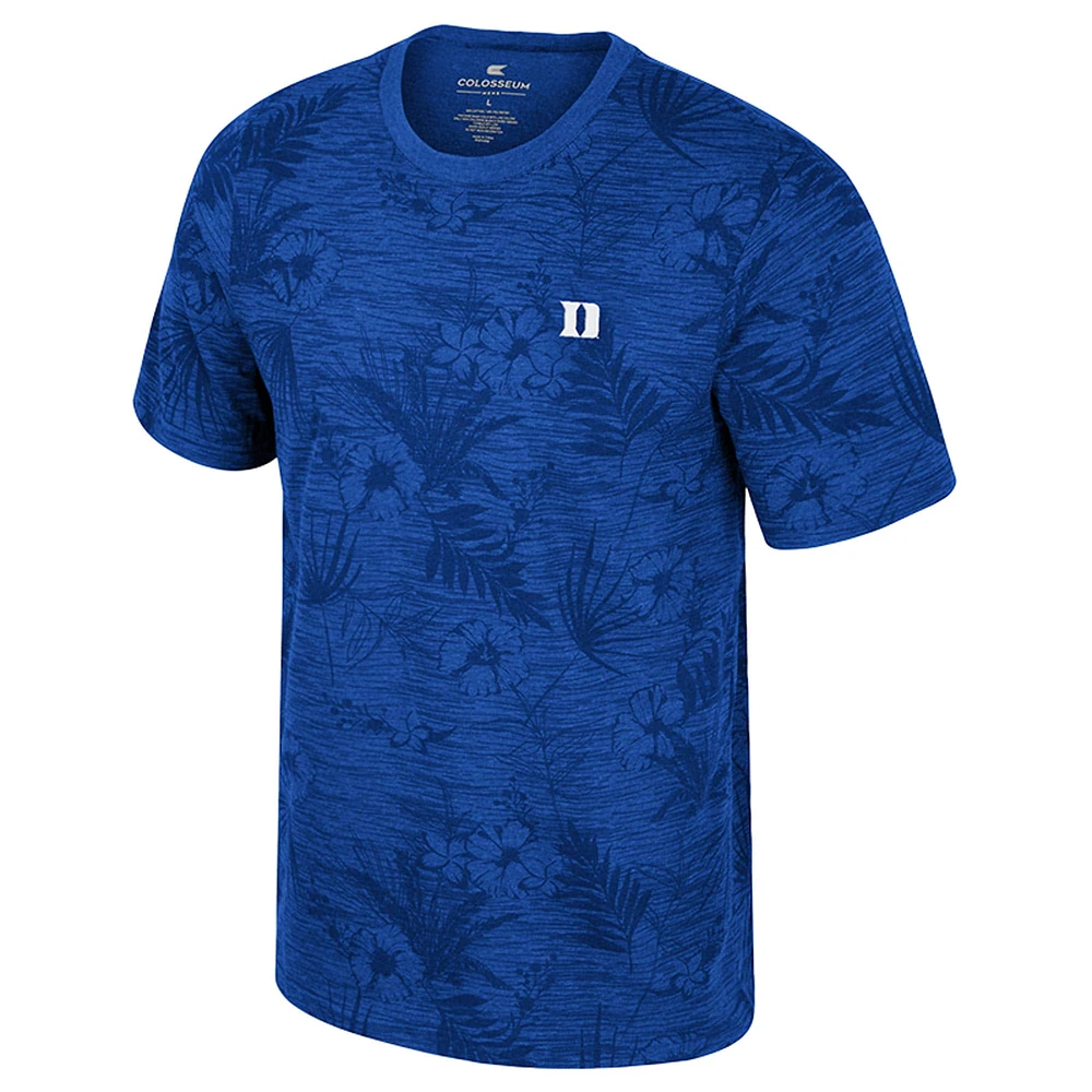 Men's Colosseum Royal Duke Blue Devils Floral Printed T-Shirt
