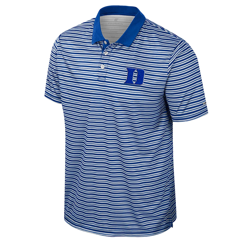 Men's Colosseum Royal Duke Blue Devils Striped Polo