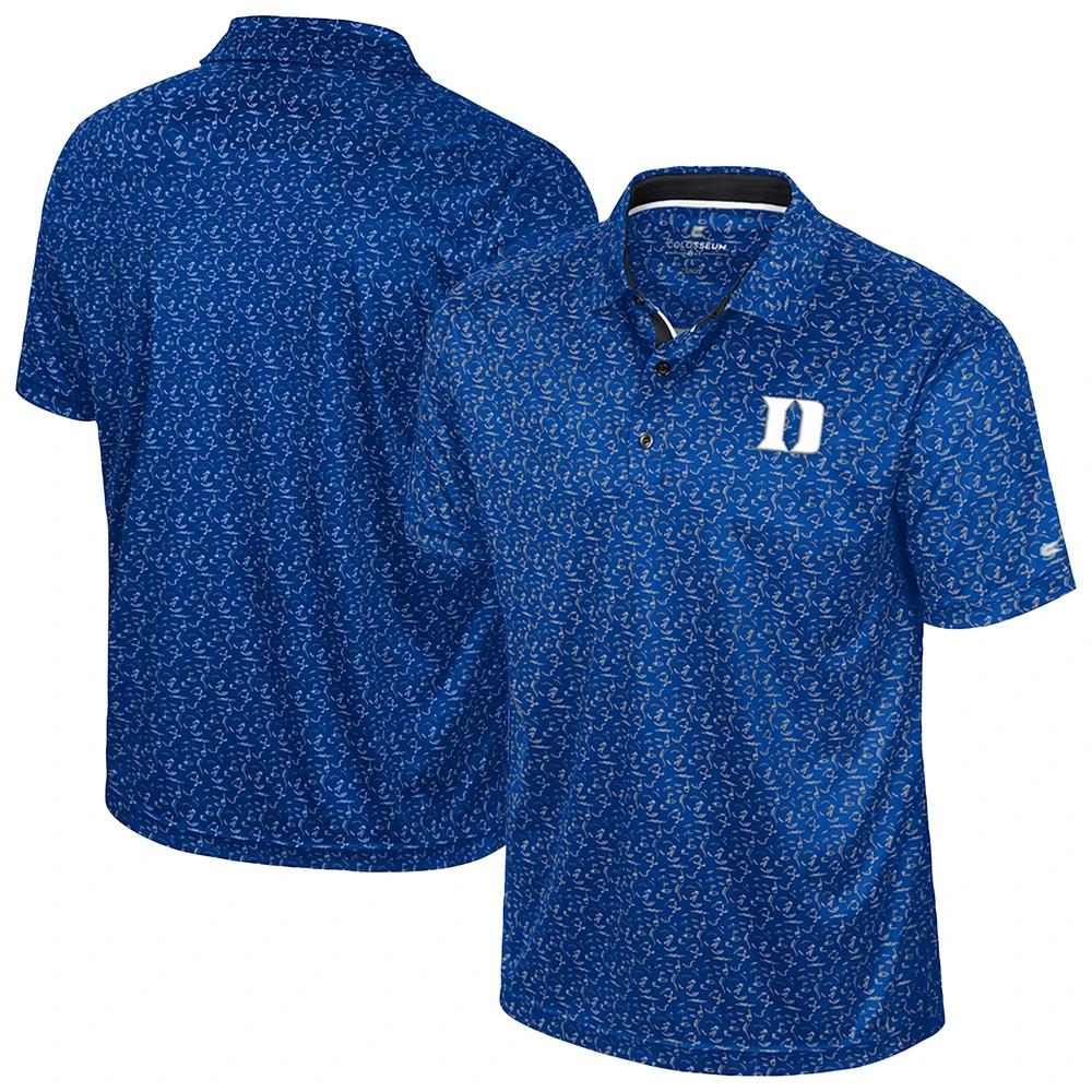 Men's Colosseum Royal Duke Blue Devils Sublimated Golf Polo