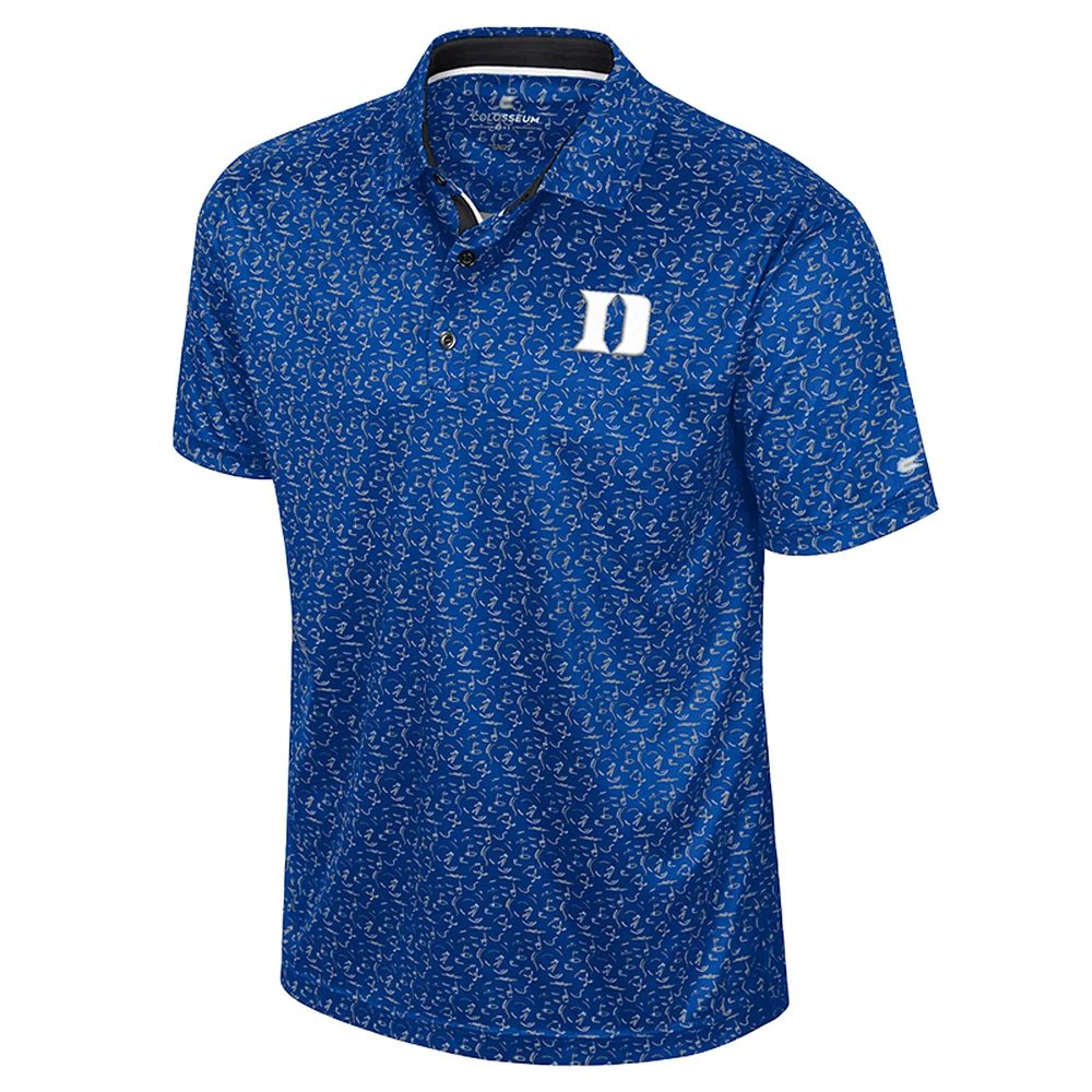 Men's Colosseum Royal Duke Blue Devils Sublimated Golf Polo
