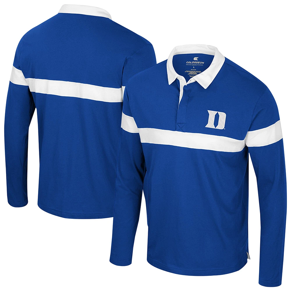 Polo à manches longues pour homme Colosseum Royal Duke Blue Devils Too Cool For School